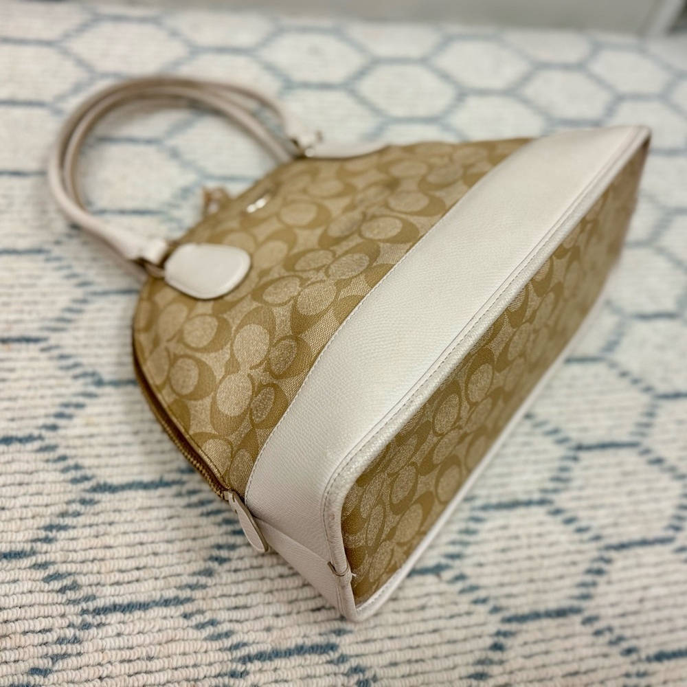 COACH Y2K Everyday Signature Monogram Coated Canvas Peyton Cora Dome Satchel Bag - Picture 7 of 16